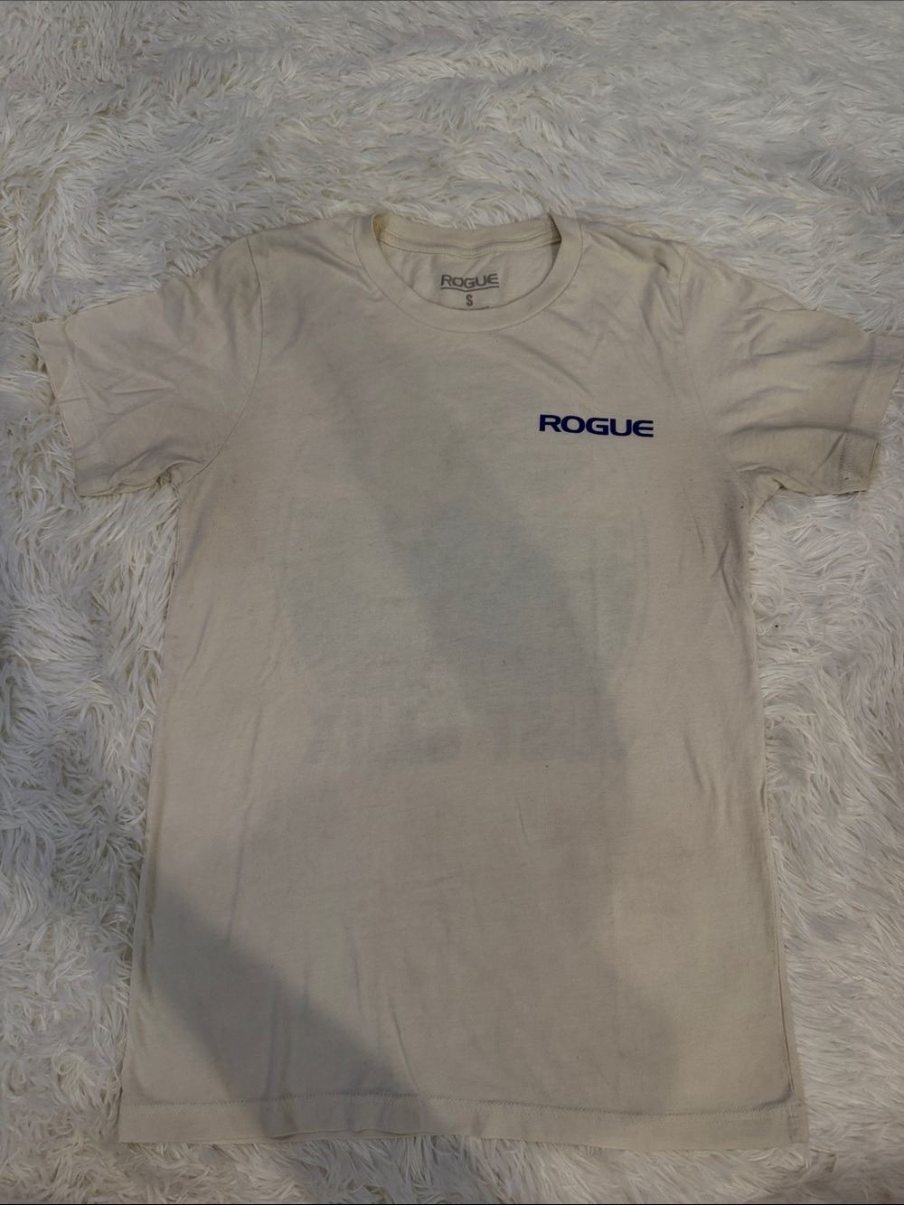 Rogue Cream Short Sleeve Tee with Navy Logo
